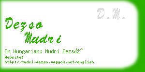 dezso mudri business card